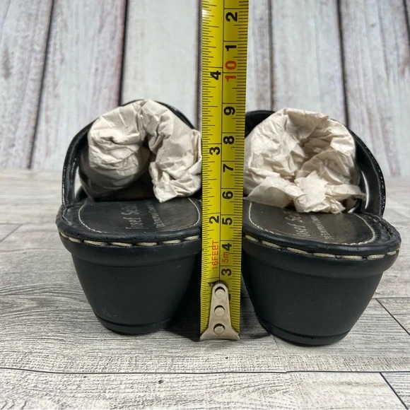 Josef Seibel Sandals Womens 10.5 41 Black Slip On Slides Open Toe Shoes Heels - Picture 6 of 10